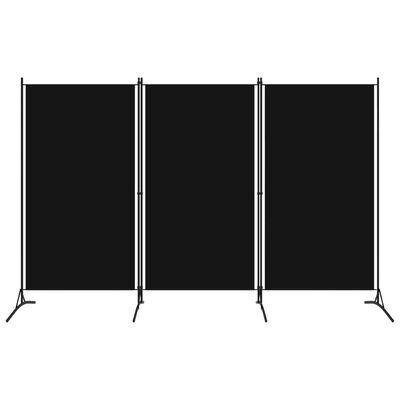 vidaXL Parawan 3-panelowy, czarny, 260 x 180 cm