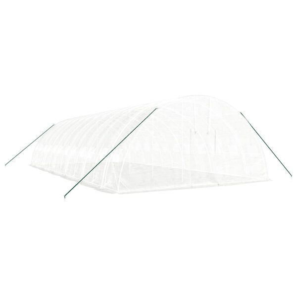 vidaXL Szklarnia ze stalową ramą, biała, 72 m&sup2;, 12x6x2,85 m