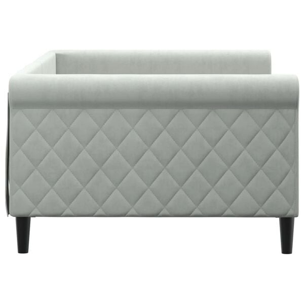 vidaXL Ł&oacute;żko dzienne, jasnoszare, 100x200 cm, obite aksamitem