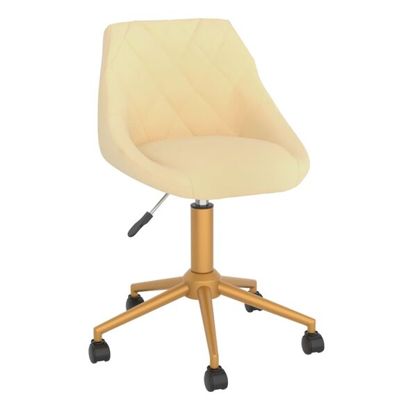 vidaXL Obrotowe krzesła stołowe, 4 szt., kremowe, obite aksamitem