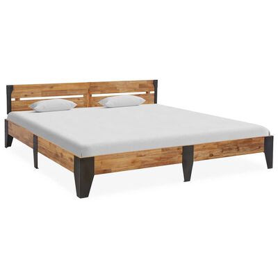 vidaXL Rama łóżka, lite drewno akacjowe, szczotkowane, 180x200 cm