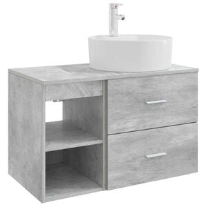 vidaXL Zestaw mebli łazienkowych 2 pcs Betonowy szary