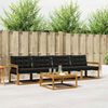 vidaXL Zestaw sof na zewnątrz z poduszką 5 pcs Naturalny i czarny