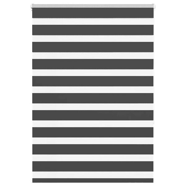 vidaXL Roleta zebra, czarna, szerokość tkaniny 90,9 cm, poliester