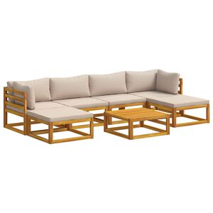 vidaXL Zestaw Sof 7 szt. naturalny Lite Drewno Akacji