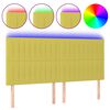 vidaXL Zagł&oacute;wek do ł&oacute;żka z LED, zielony, 200x5x118/128 cm, tkanina