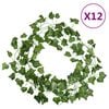 vidaXL Girlandy z bluszczu, 12 szt., zielone, 200 cm