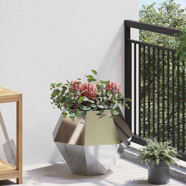 vidaXL Donica Srebrny 50 x 50 x 40 cm Stal nierdzewna