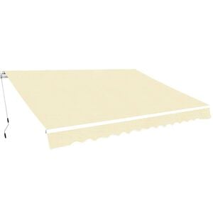 vidaXL Markiza zwijana ręcznie, 400 cm, kremowa