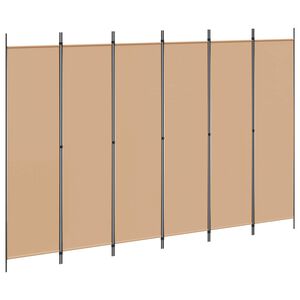 vidaXL Ekspresowy 6-panelowy parawan Beżowy 300 x 200 cm tkanina