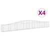 vidaXL Kosze gabionowe, 4 szt, 400x30x40/60 cm, galwanizowane żelazo