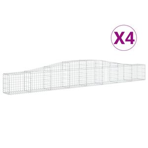 vidaXL Kosze gabionowe, 4 szt, 400x30x40/60 cm, galwanizowane żelazo