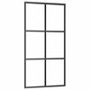 vidaXL Drzwi przesuwne, szkło ESG i aluminium, 102x205 cm, czarne