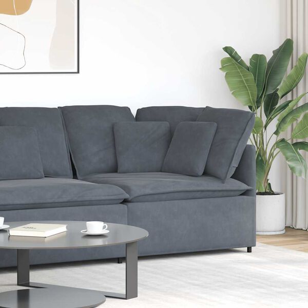 vidaXL Modułowy Narożnik Sofa z Poduszkami Ciemnoszary 100 cm