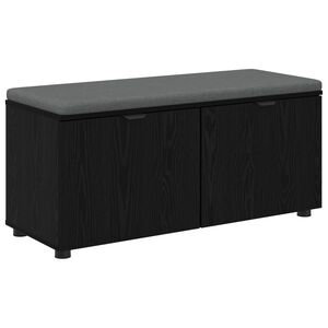 vidaXL Ławka w przedpokoju z poduszką Czarny Dąb 100 x 38 x 46 cm