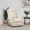 vidaXL Elektryczny fotel masujący, kremowy, obity sztuczną sk&oacute;rą