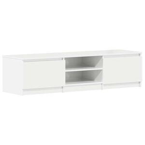 vidaXL Szafka pod TV, wysoki połysk, biała, 140x40x35,5 cm