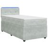 vidaXL Ł&oacute;żko Box Spring z materacem i LED jasnoszary 90 x 190 cm Welur