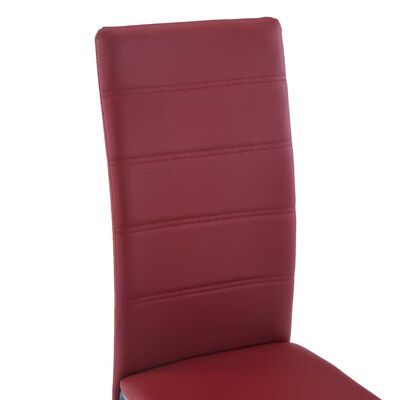 vidaXL Krzesła stołowe, wspornikowe, 4 szt., czerwone, sztuczna skóra