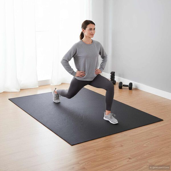 vidaXL Mata ochronna do sportu Czarny 213 x 152 x 0,6 cm PVC