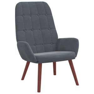 vidaXL Fotel, ciemnoszary, obity aksamitem