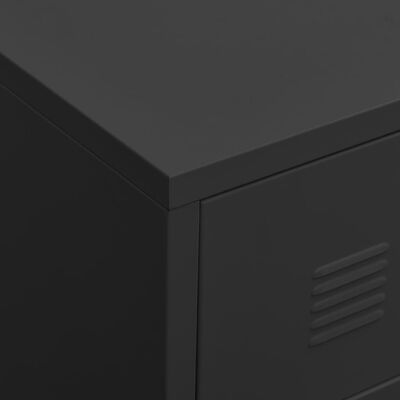 vidaXL Industrialna szafka pod TV, czarna, 105x35x42 cm, metalowa