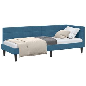 vidaXL Rama ł&oacute;żka narożnego Niebieski 80 cm x 200 cm Aksamit