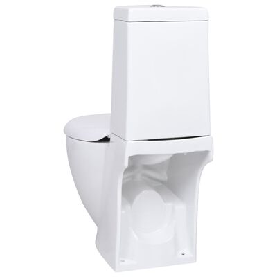 vidaXL Ceramiczna toaleta ze spłuczką, okrągła, odpływ pionowy, biała