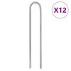 vidaXL Śledzie do namiotu, 12 szt., kształt U, 30 cm, &Oslash;8,5 mm, stal
