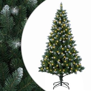 vidaXL Sztuczna choinka 120 cm 150 LED Ciepła biel PVC i Metal zielony