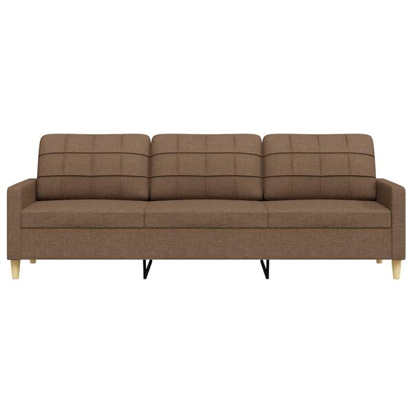 vidaXL Sofa 3-osobowa, brązowa, 210 cm, tapicerowana tkaniną