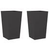 vidaXL Donice ogrodowe, 2 szt., czarne, 45x45x75 cm, stalowe