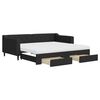 vidaXL Sofa rozsuwana z szufladami, czarna, 90x190 cm, tkanina