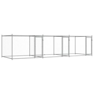 vidaXL Klatka dla psa, z drzwiami, szara, 6x2x1,5 m, stal