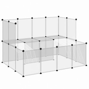 vidaXL Klatka dla małych zwierząt, bezbarwna, 143x107x93 cm, PP i stal