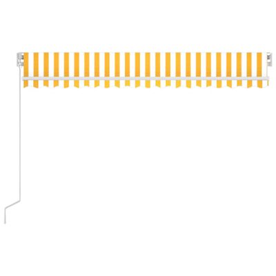vidaXL Ręcznie zwijana markiza, 400 x 350 cm, żółto-biała