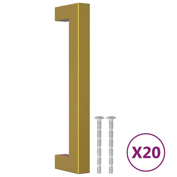 vidaXL Uchwyty do szafek, 20 szt., złote, 128 mm, stal nierdzewna
