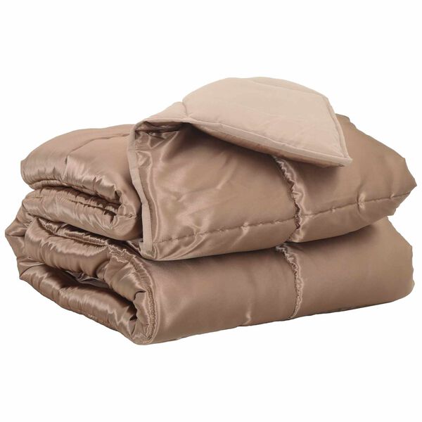 vidaXL Kołdra na cały rok złoty 220 x 140 cm Satyna i Mikrofibra