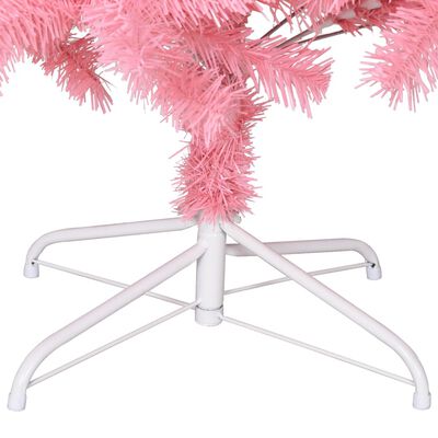 vidaXL Sztuczna choinka ze stojakiem, różowa, 180 cm, PVC