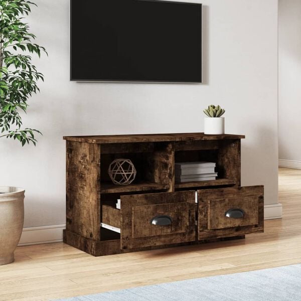 vidaXL Szafka pod TV, przydymiony dąb, 80x35x50 cm