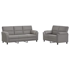 vidaXL Zestaw Sof 2 pcs jasnoszary Welur