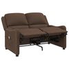 vidaXL Rozkładany fotel masujący, 2-os., brązowy, obity tkaniną