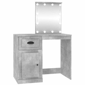 vidaXL Toaletka z LED, szarość betonu, 90x50x132,5 cm