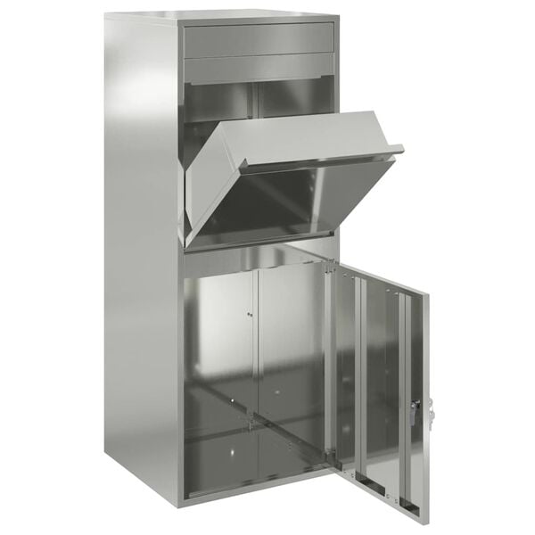 vidaXL Skrzynka na przesyłki z przechowywaniem Czarny 41 x 38 x 103 cm