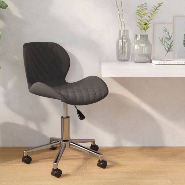 vidaXL Obrotowe krzesło stołowe, ciemnoszare, obite aksamitem