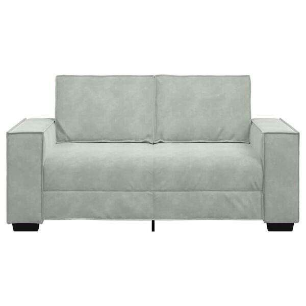 vidaXL Sofa 2-osobowa, jasnoszara, 120 cm, tapicerowana aksamitem