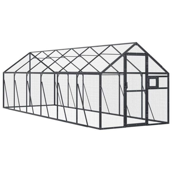 vidaXL Woliera, antracytowa, 1,79x6x1,85 m, aluminium