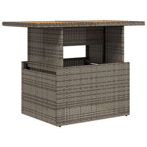 vidaXL St&oacute;ł ogrodowy, szary 100x55x73 cm, polirattan i drewno akacjowe