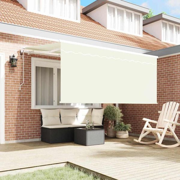 vidaXL Markiza zwijana Kremowy 300 x 200 cm Poliester i aluminium