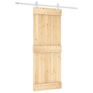 vidaXL Drzwi przesuwne 80 x 210 cm Lite Drewno Sosnowe (Nieobrobione)